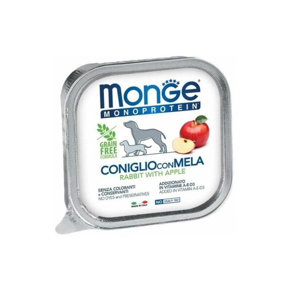 Monge Monoproteinic Fruits Pate rabbit with apple 150 gr - konservi suņiem