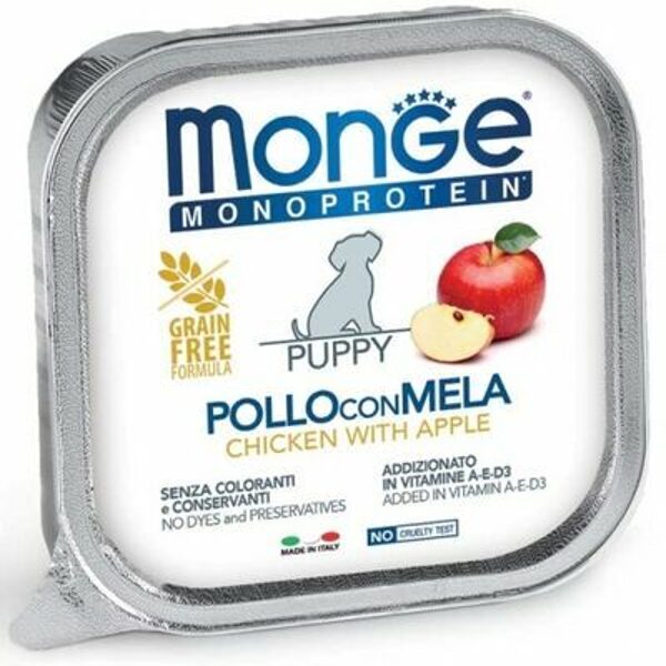 Monge Monoproteinic Fruits PUPPY Pate chicken with apple 150 gr - konservi suņiem