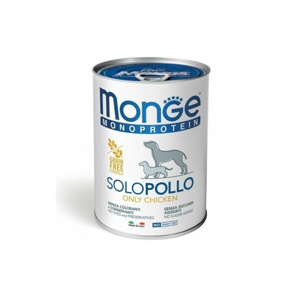 Monge Monoproteinic Pate 100% chicken 400 gr - konservi suņiem