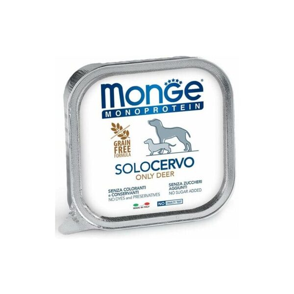 Monge Monoproteinic Pate 100% deer 150 gr - konservi suņiem