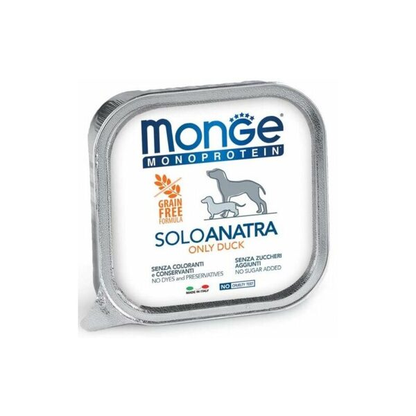Monge Monoproteinic Pate 100% Duck 150 gr - konservi suņiem
