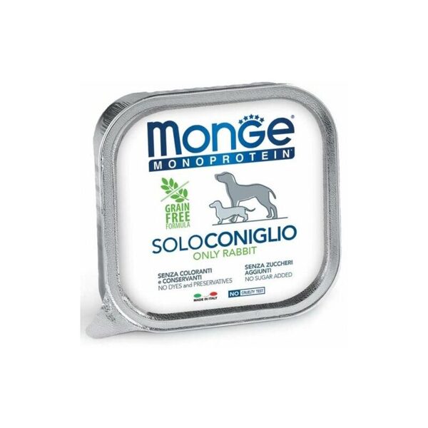 Monge Monoproteinic Pate 100% Rabbit 150 gr - konservi suņiem