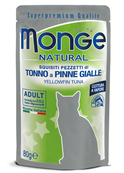 Monge Natural pouches Tuna in Jelly - tuncis - konservi kaķiem, 80g