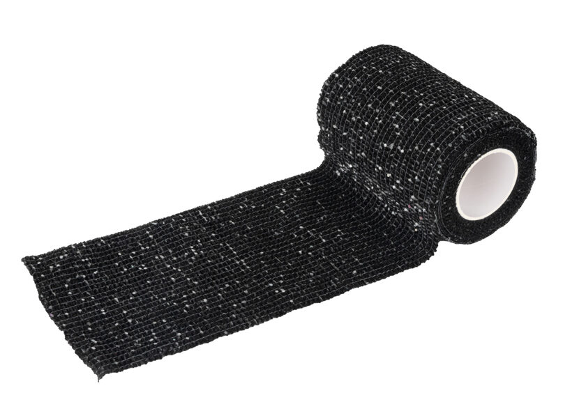 Show Tech Self-Cling Bandage Black Glitter 4.5 m x 7.5 cm - липкий бандаж