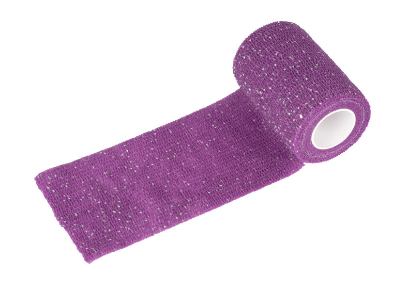 Show Tech Self-Cling Bandage Purple Glitter 4.5 m x 7.5 cm - липкий бандаж