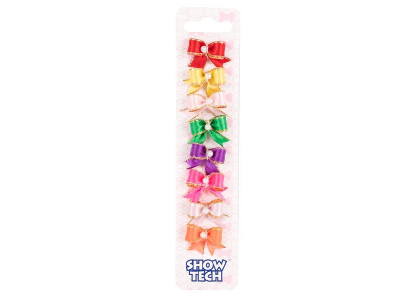 Show Tech Cutie Pearl Bow with Elastic 8 pcs Bows 3cm