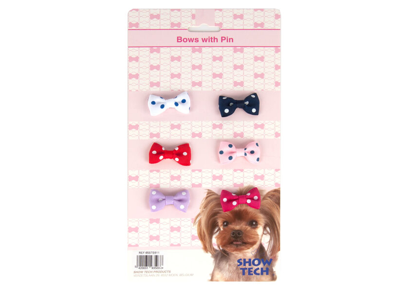 Show Tech Polka Dot Bows with clip 6 pcs Bows