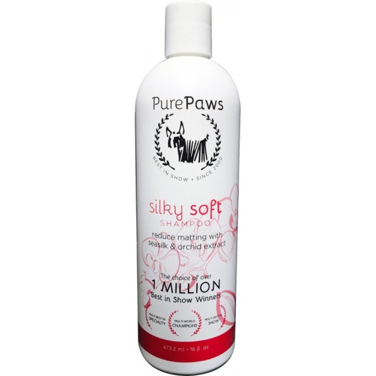 Pure Paws SLS Free Line Silky Soft Shampoo, 473ml - bezsulfatu šampūns ar zīda proteīniem garai spalvai