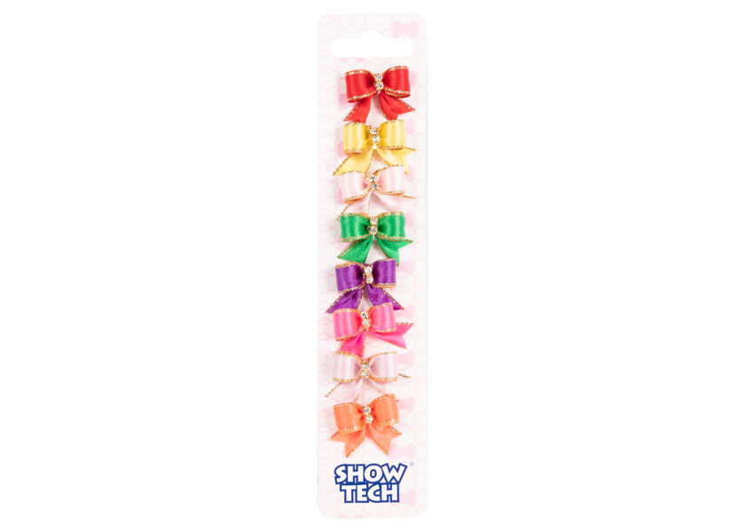 Show Tech Cutie Sparkle Bow with Elastic 8 pcs Bows with Rhinestone 3cm